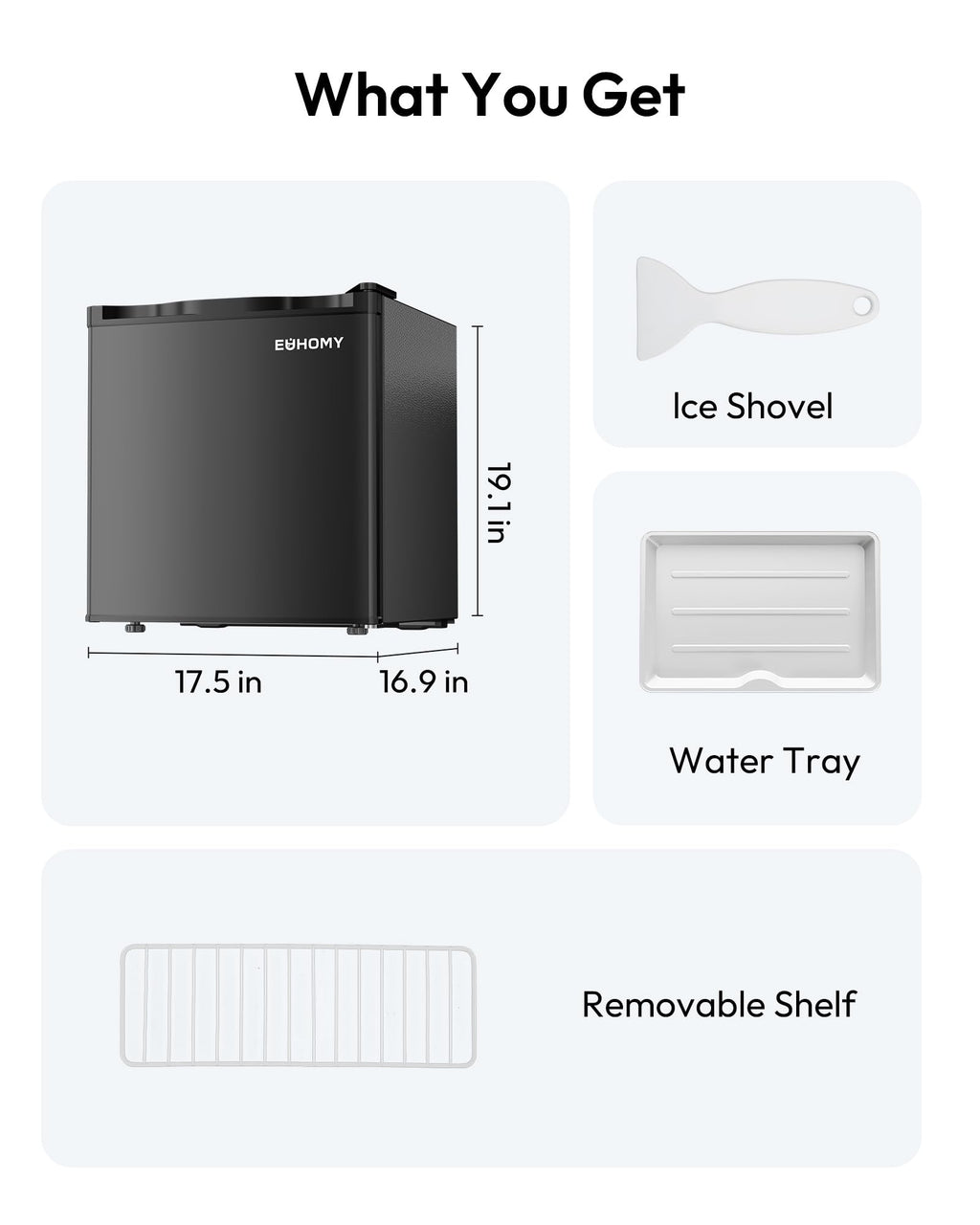 EUHOMY 1.7 Cu.Ft Mini Fridge, Reversible Single Door Compact Refrigerator, Adjustable Thermostat, Energy Saving, Mini Fridge for Bedroom, Office, Dorm, Black