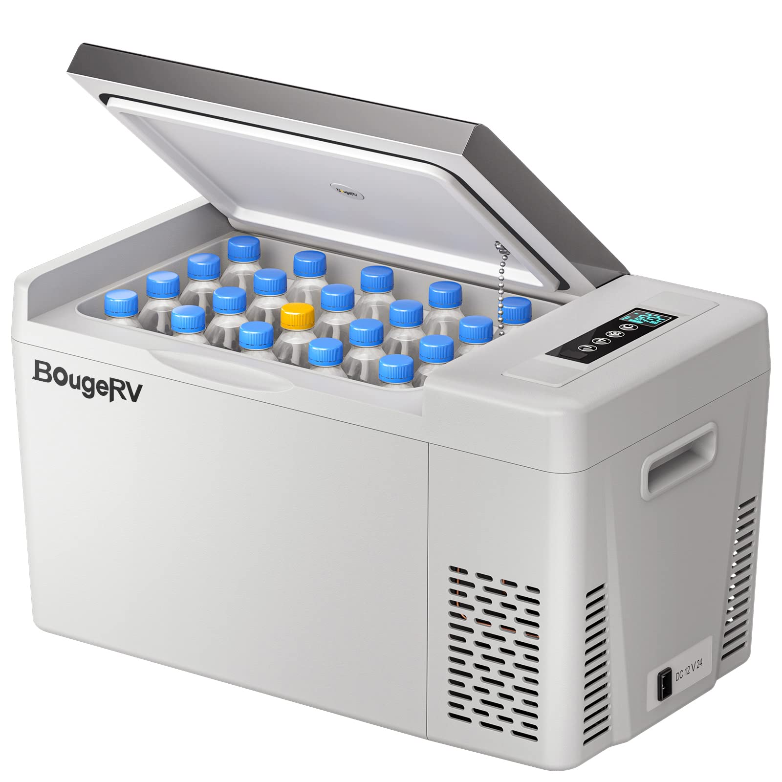 BougeRV 12 Volt Refrigerator 12V Car Fridge 23 Quart Portable Freezer Compressor Cooler 12/24V DC 110~240 Volt AC for Truck Van RV Camper SUV Travel Camping Road Trips Tailgating -7℉~50℉