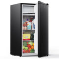 Upstreman 3.2 Cu.Ft Mini Fridge with Freezer, Quiet Efficient Small Fridge, Compact Refrigerator with Adjustable Thermostat, for Dorm, Bedroom, Office, Black-BR321