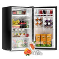 Frostorm 3.2 Cu Ft Mini Fridge with Freezer - Energy Efficient, Large Capacity Single Door Upright Freezer for Bedroom, Office & Dorm | Small Fridge, Reversible Door, ETL Certified(Black)